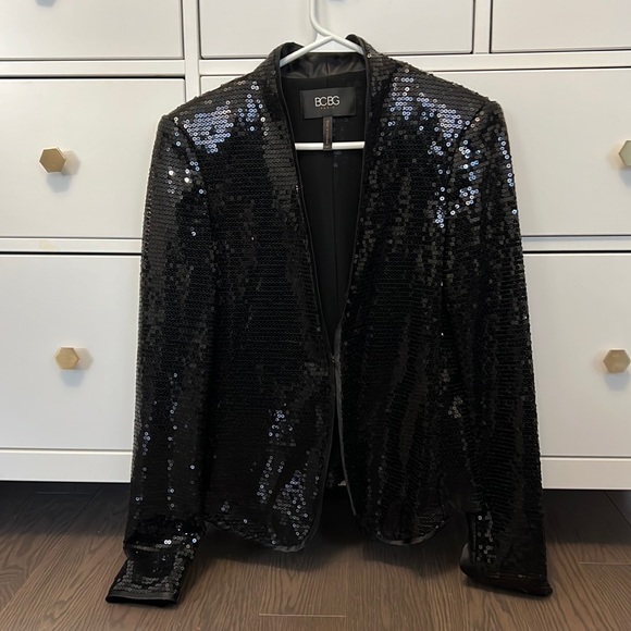 Bcbg black sequin jacket - Picture 1 of 5